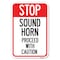 Signmission Stop Sound Horn Before Proceeding with Caution Heavy-Gauge Alum. Sign, 12" x 18", A-1218-22842 A-1218-22842 - alternate 1